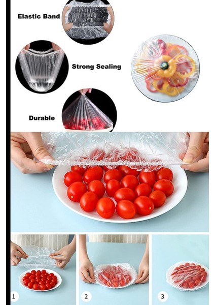 100 Adet Pratik Streç Kapak Tencere ve Tabak Bonesi | Gıda Koruyucu Çözüm