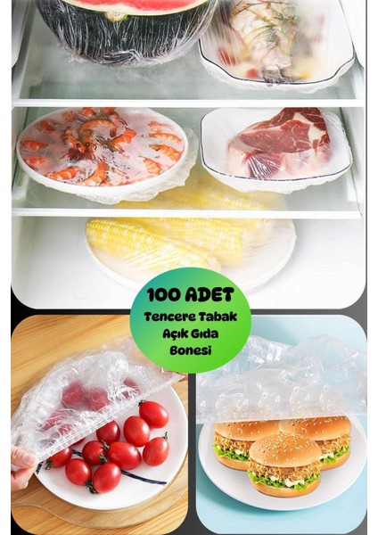 100 Adet Pratik Streç Kapak Tencere ve Tabak Bonesi | Gıda Koruyucu Çözüm