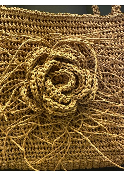 El Örgüsü Püskül Güllü Tasarım Kaddın Omuz El Çantası 36X25 cm indirimleri