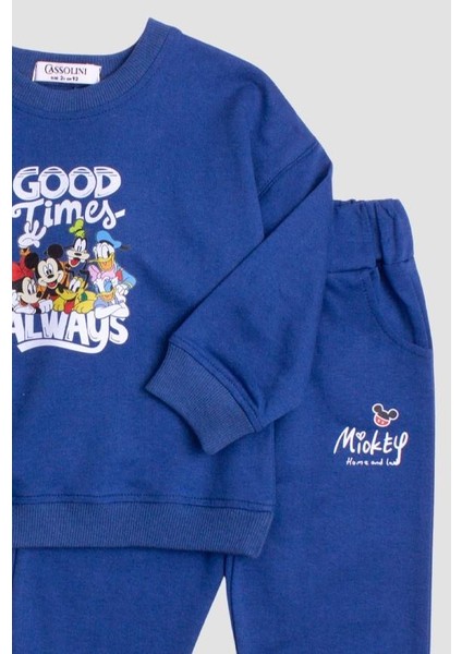 Mickey Mause Baskılı Oversize Alt Üst Çocuk Çocuk Eşorfman Takımı