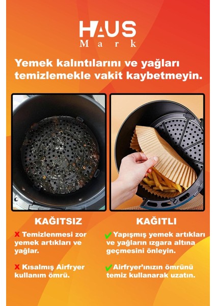 Airfryer Pişirme Kağıdı 120 adet 20 cm modelleri