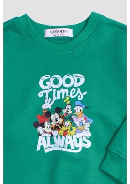 Mickey Mause Baskılı Oversize Alt Üst Çocuk Çocuk Eşorfman Takımı
