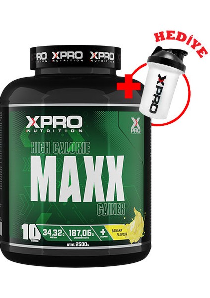 Xpro Nutrition Maxx Gainer Karbonhidrat Tozu 2500GR Muz Aromalı