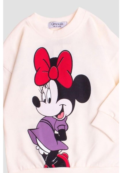 Minnie Mause Büyük Baskılı Oversize Alt Üst Çocuk Çocuk Eşorfman Takımı fiyatları