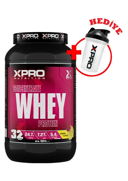 Xpro Concentrate Whey Protein Tozu 1024 gr Muz Aromalı