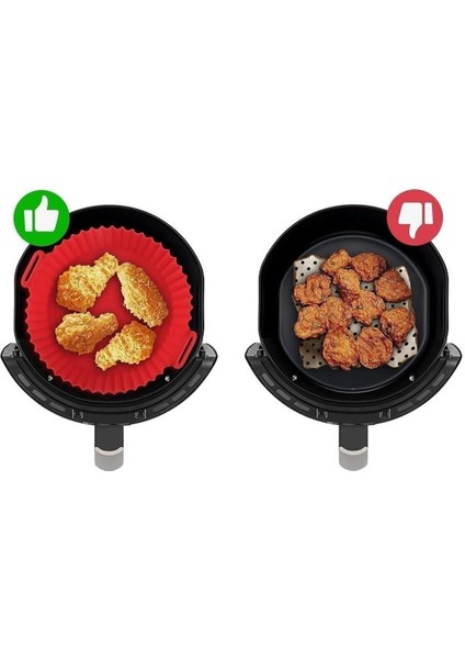 Airfryer Silikon Pişirme Kalıbı Hava Fritözü Kalıbı Airfryer Aksesuar Tüm Fritözlere Uyumlu