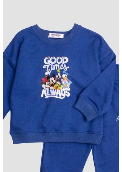 Mickey Mause Baskılı Oversize Alt Üst Çocuk Çocuk Eşorfman Takımı fiyatları