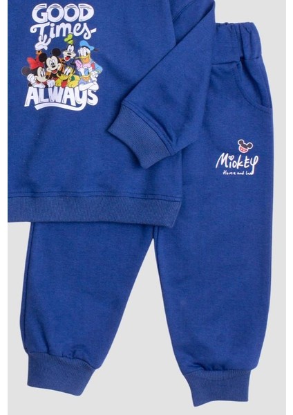 Mickey Mause Baskılı Oversize Alt Üst Çocuk Çocuk Eşorfman Takımı fırsatları