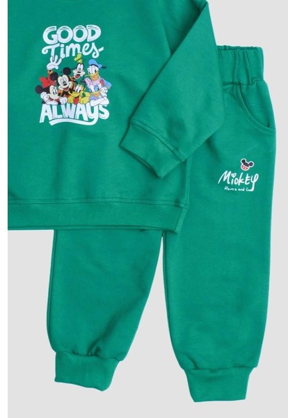 Mickey Mause Baskılı Oversize Alt Üst Çocuk Çocuk Eşorfman Takımı fırsatları