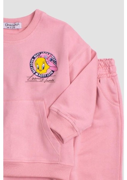 Tweety Lones Tunes Baskılı Oversize Alt Üst Çocuk Çocuk Eşorfman Takımı modelleri