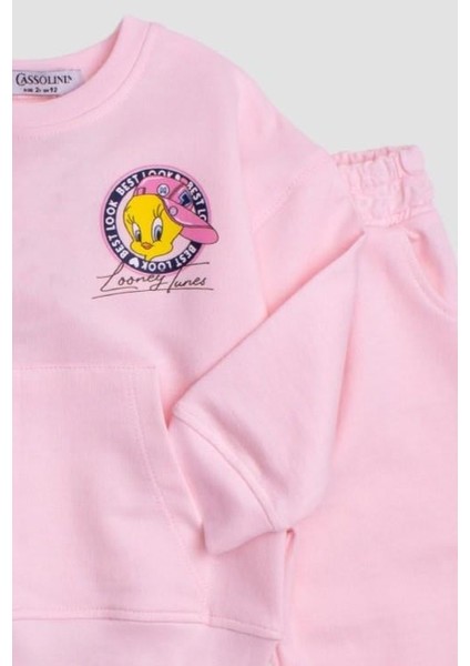 Tweety Lones Tunes Baskılı Oversize Alt Üst Çocuk Çocuk Eşorfman Takımı modelleri