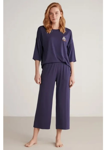 Yumuşak Dokulu Truvakar Kol Kadın Pijama Takım W602