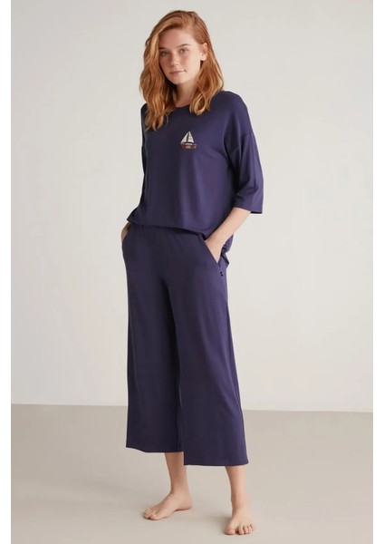 Yumuşak Dokulu Truvakar Kol Kadın Pijama Takım W602 fiyatları