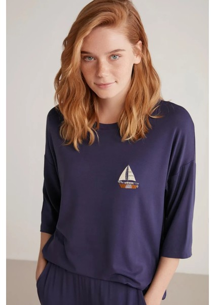 Yumuşak Dokulu Truvakar Kol Kadın Pijama Takım W602 modelleri