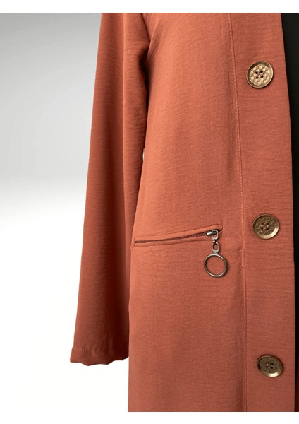 Kadın Önü Açık Fermuar Cepli Ayrobin Rahat Kesim Hırka fiyatları