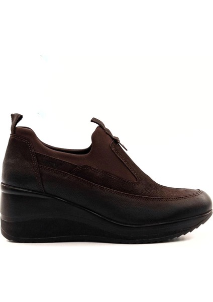 2111522K Kadın Deri Streç Dolgu Topuk Ayakkabı