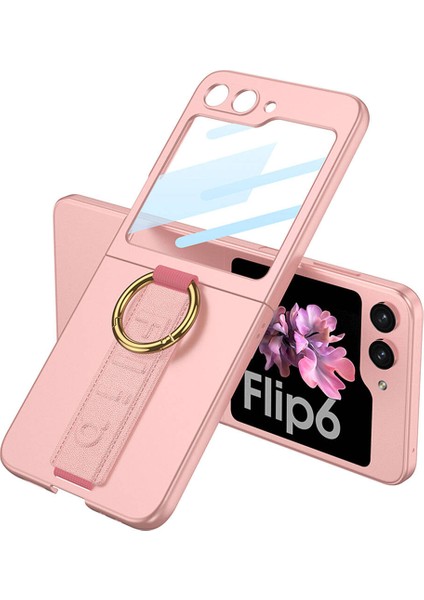 Galaxy Z Flip 6 Kılıf Kamera Korumalı Yüzüklü Zore Flip Ring Kıpta Kapak-Mor