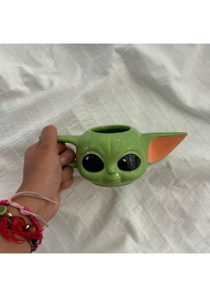 Star Wars Mandalorian The Child Grogu Baby Yoda Figürlü 3 Boyutlu Porselen Kupa Mug Kahve Bardak