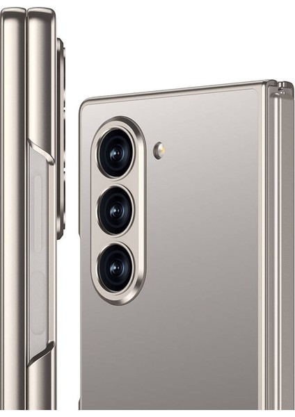 Alan Tech Galaxy Z Fold 6 Kılıf Titanyum Metal Tasarımlı Zore Kıpta Caz Kapak-Titanyum-Gri