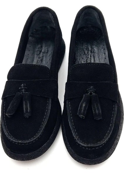 23075604k Kadın Süet Deri Püsküllü Comfort Babet Ayakkabı fırsatları