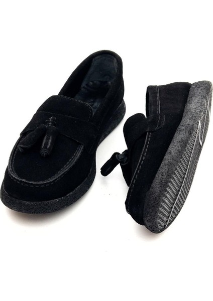 23075604k Kadın Süet Deri Püsküllü Comfort Babet Ayakkabı indirimleri