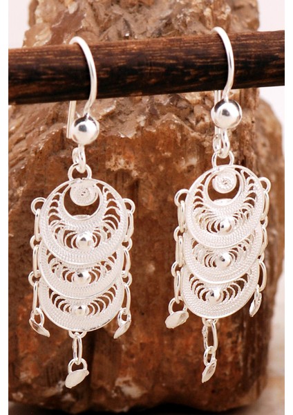 Telkari Işlemeli Elişi Büyük Boy Pullu Gümüş Küpe 6998 fiyatları