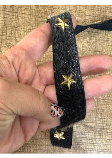 Yıldızlı Kürk Şerit Dikiş Aplike Bordür En 2,5 cm (1 Metre )