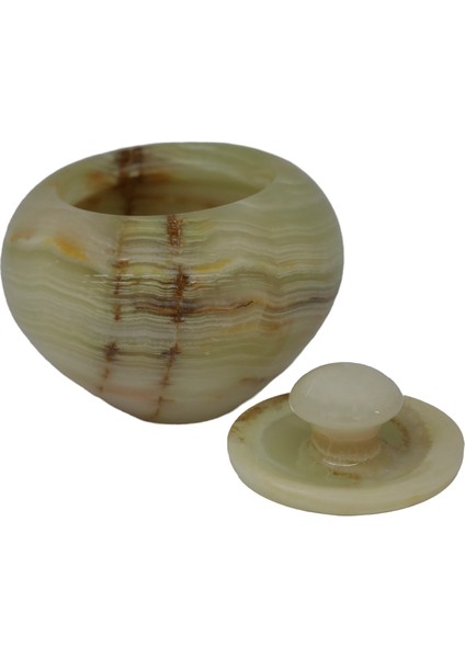 El Yapımı Oniks Taş Elma Model Şekerlik - 5 Inç Dekoratif fiyatları