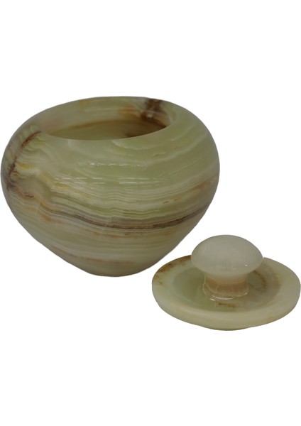 El Yapımı Oniks Taş Elma Model Şekerlik - 5 Inç Dekoratif modelleri