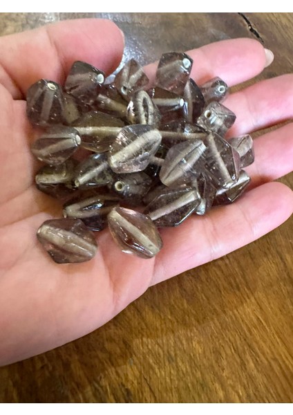 34 Adet Ametist Delikli Takı Boncuğu cm