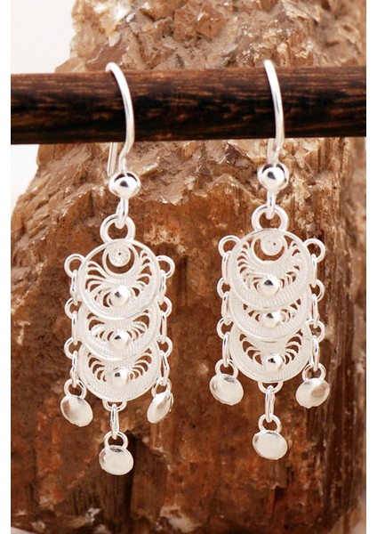 Telkari Işlemeli Elişi Küçük Boy Pullu Gümüş Küpe 7000 fiyatları