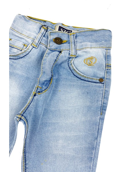 Fit Bebek Jean Kot Pantolon Açık Mavi