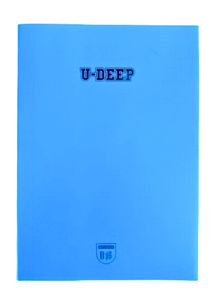 A4 Boy Plastik Kapak 80 Yaprak Çizgili Defter Kenarı Kırmızı Çizgili 1 Adet U-Dep