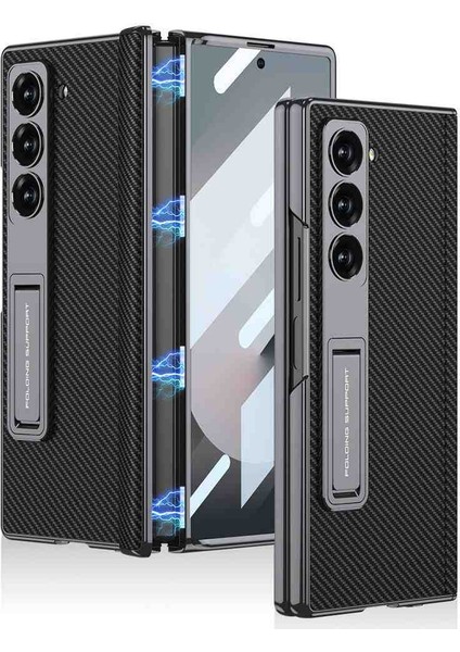 Samsung Galaxy Z Fold 6 Uyumlu Kabak Deri Kalem Bölmeli Standlıpremium Kılıfı