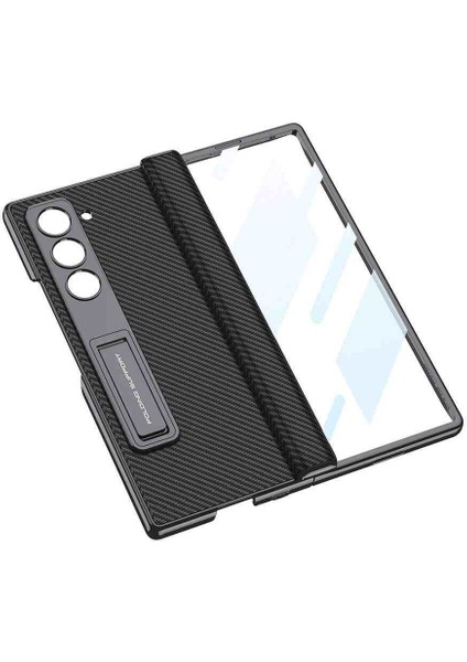 Samsung Galaxy Z Fold 6 Uyumlu Kabak Deri Kalem Bölmeli Standlıpremium Kılıfı