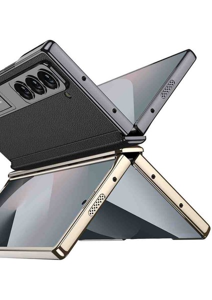 Samsung Galaxy Z Fold 6 Uyumlu Kabak Deri Kalem Bölmeli Standlıpremium Kılıfı