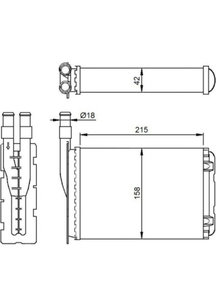 Kalorifer Radyatörü R9 R11 Exp (212X156) (2 Sira Al+Pl Sistem)
