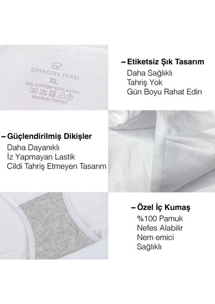 Likralı 6'Lı Kutu Yazılı Slip Külot Gloria