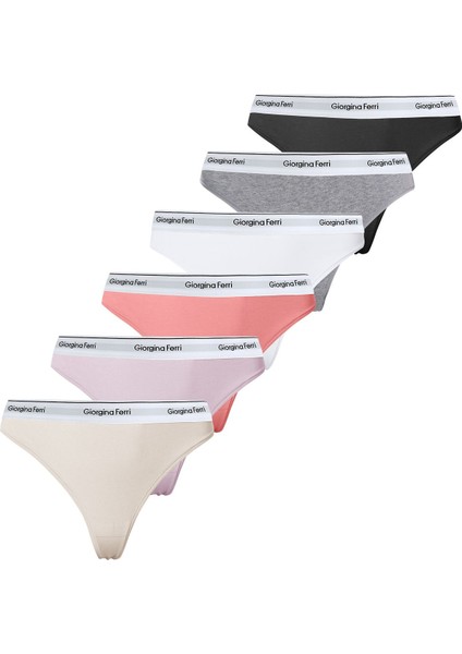 Likralı 6'Lı Kutu Yazılı Slip Külot Gloria