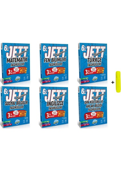 6. Sınıf Jett Tüm Dersler Fasikülleri Matematik – Fen Bilimleri – Türkçe – Sosyal Bilgiler – İngilizce – Din Kültürü ve Ahlak Bilgisi