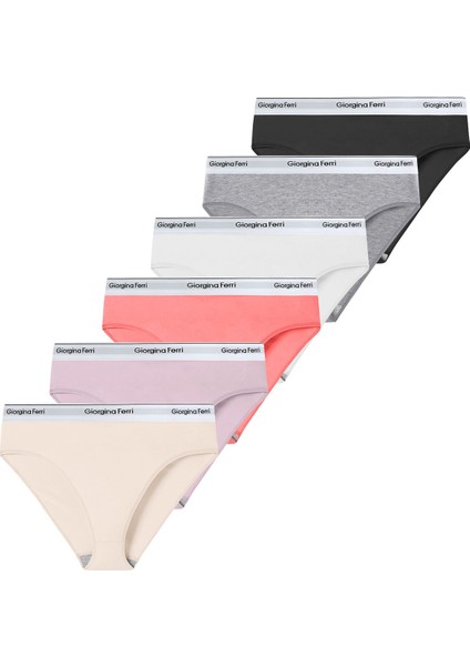 Likralı 6'Lı Kutu Yazılı Slip Külot Diana