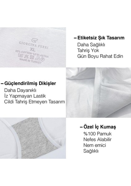 Likralı 5'Li Kutu Yüksek Bel Külot Berry G-007 E