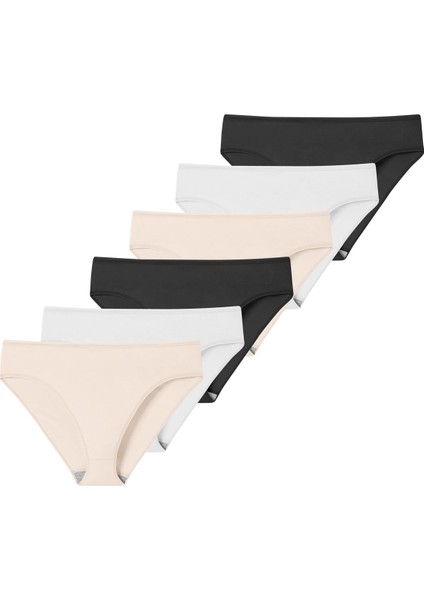 Likralı 6'Lı Kutu Premium Slip Külot Laura G-006 C