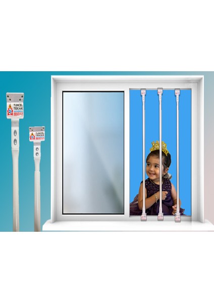 Pencere Güvenlik Bariyeri-Boyu Ayarlanabilir Korkuluk (80-130 cm )