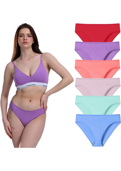 Likralı 6'Lı Kutu Premium Slip Külot Laura G-006 D