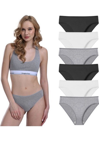 Likralı 6'Lı Kutu Premium Slip Külot Laura G-006 A