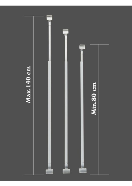 Tuncel Teknik Pencere Güvenlik Bariyeri-Boyu Ayarlanabilir Korkuluk (80-130 cm )