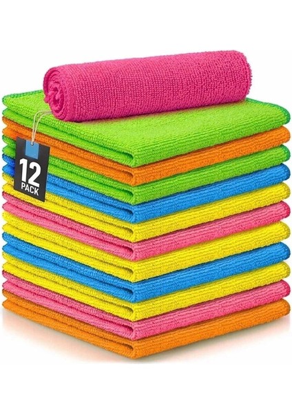 100% Mikrofiber Mikrofiber Bez 12LI Mavi 10 + 30 x 30 Mikrofiber Nakışlı / Işlemeli Setli Ürün Type