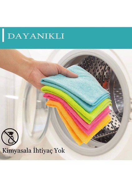 100% Mikrofiber Mikrofiber Bez 12LI Mavi 10 + 30 x 30 Mikrofiber Nakışlı / Işlemeli Setli Ürün Type