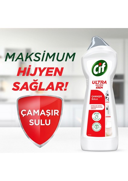 Krem Yüzey Temizleyici Çamaşır Suyu Katkılı Ultra Hijyen 675 ml 4 Adet